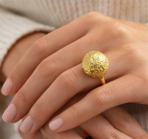 18 karat gold plated copper ring - ELLY
