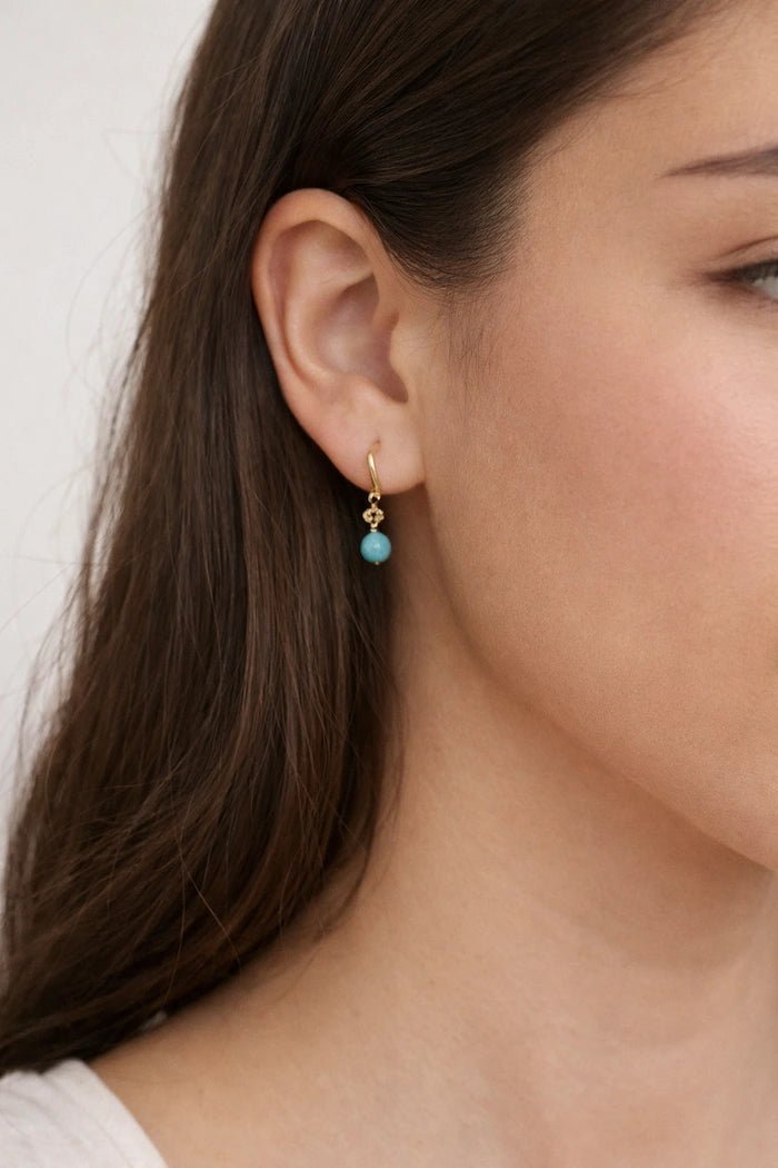 Asymmetrical Bead & Chain Drop Earrings - ELLY