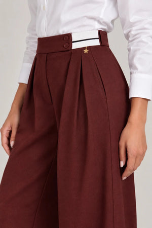 Bordeaux Luxury Pants - ELLY