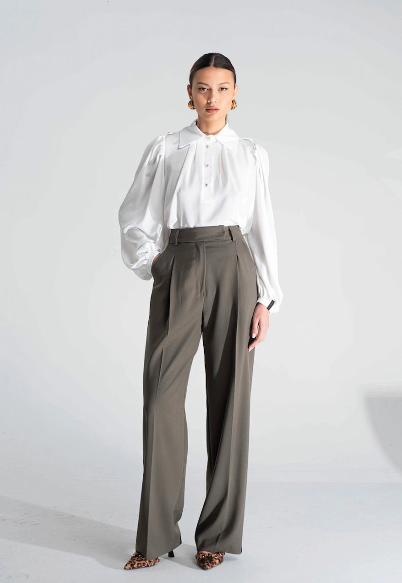 Camicia Plissé Bianco - ELLY