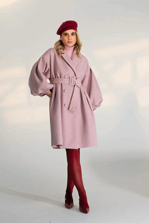 Cappotto Rosa Melange - ELLY