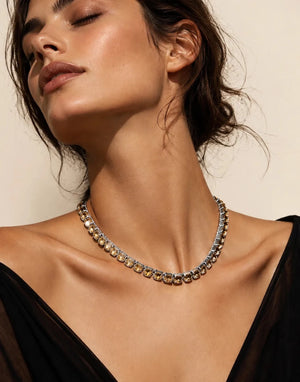 Champagne Crystal Necklace – Argento - ELLY