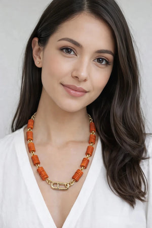 Colored Nacre Stone Necklace – Gold Plated - ELLY