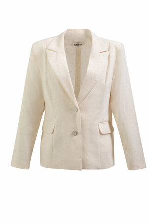 Crystal Embellished Cream Blazer – ELLY - ELLY