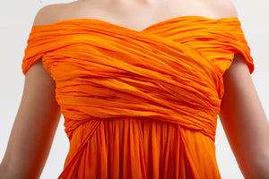 Draped Orange Dress – ELLY - ELLY