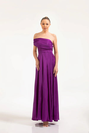 Draped Purple Dress – ELLY - ELLY