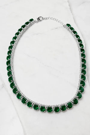 Emerald Crystal Necklace – Argento - ELLY