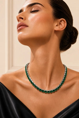 Emerald Crystal Necklace – Argento - ELLY