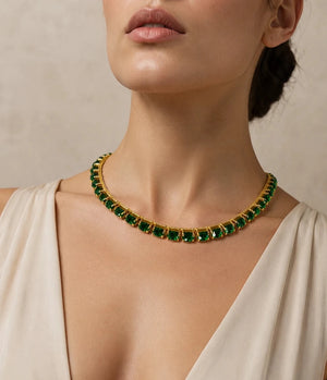 Emerald Royale Tennis Necklace - ELLY