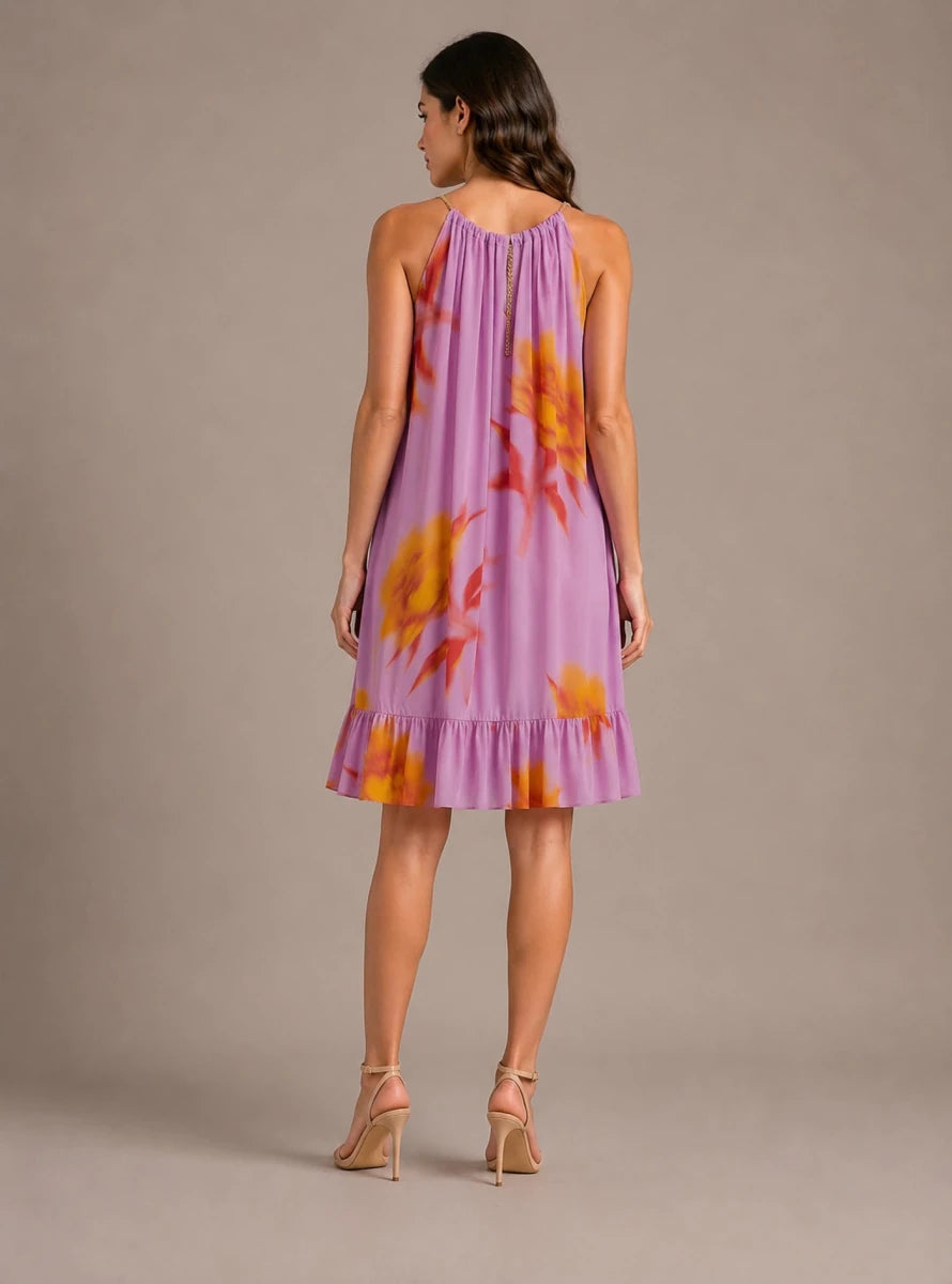 Floral Halter Mini Dress – Rosa - ELLY