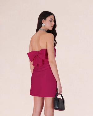 Fragola Back Bow Mini Dress - ELLY