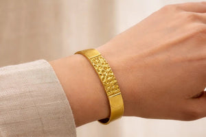 Gold color rhodium coated brass bracelet - ELLY