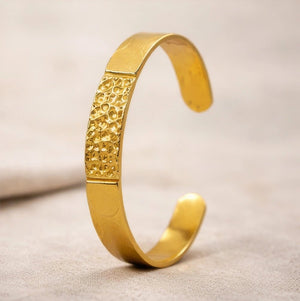 Gold color rhodium coated brass bracelet - ELLY