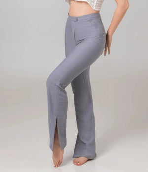 Grey Linen Pants - ELLY