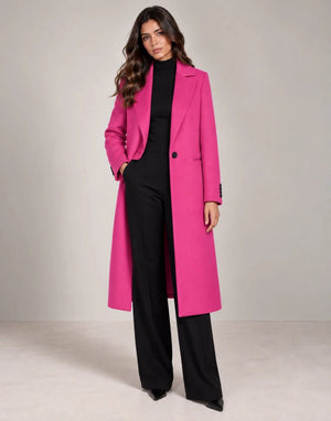 Italian Fucsia Long Coat - ELLY