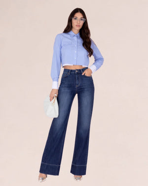 Italian High - Rise Flared Denim Jeans - ELLY