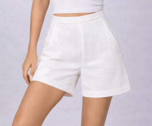 Ivory Tailored Shorts - ELLY