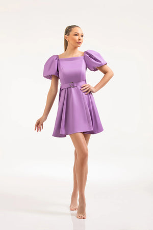 Lilac Puff - Sleeve Mini Dress – ELLY - ELLY