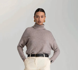 Maglia Collo Alto - Greige - ELLY