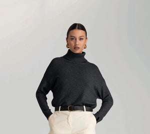 Maglia Collo Alto - Nero - ELLY