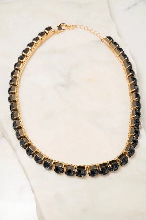 Midnight Noir Tennis Necklace - ELLY