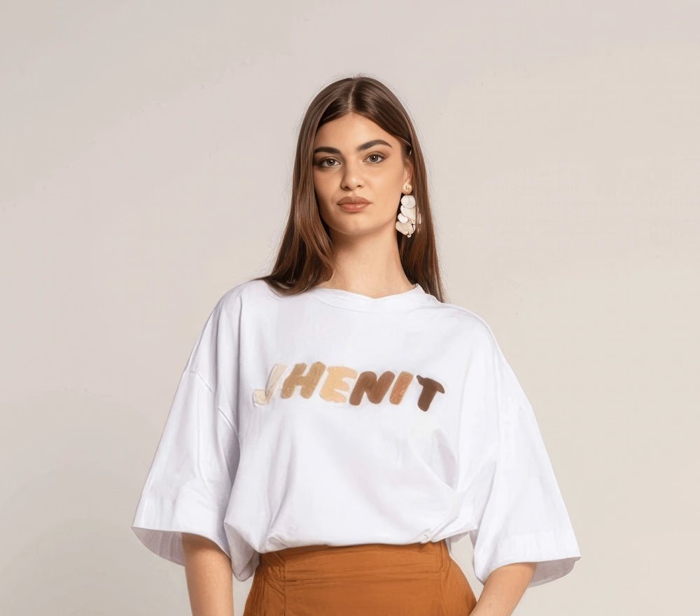 Oversized Embroidered Logo T-Shirt - ELLY
