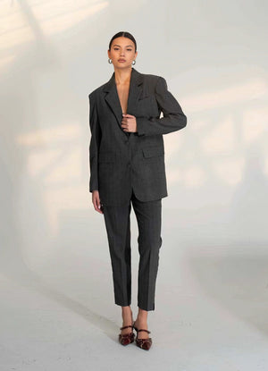 Pantaloni Gessati Grigio - ELLY