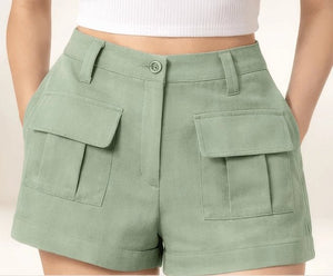 Pistachio Structured Shorts - ELLY