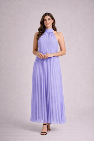 Pleated Halter Dress – Rosa - ELLY
