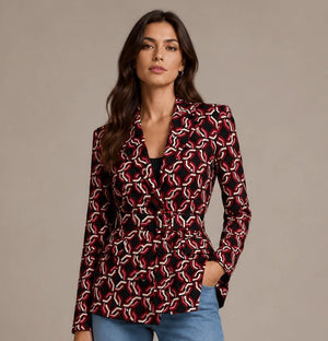 Retro Print Blazer - ELLY