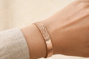 Rose gold color rhodium coated brass bracelet - ELLY