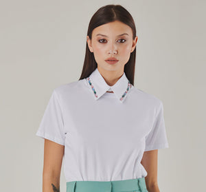Seaside Splendor Jeweled Collar Tee - ELLY