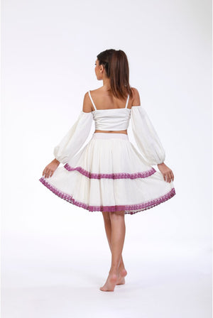 Serene Surplice Above-the-Knee Skirt - ELLY