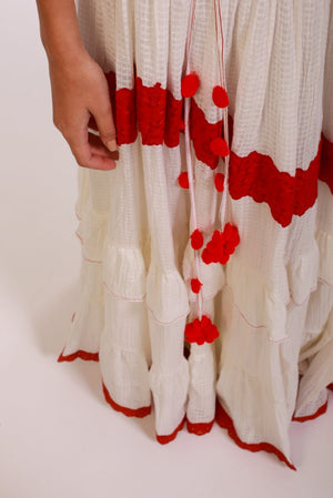 Serene Surplice Embroidered Maxi Skirt - ELLY