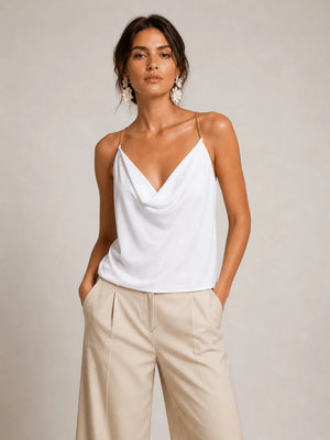 Silk Satin Cowl Neck Camisole – Luce - ELLY