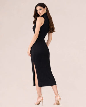 Treccia Turtleneck Knit Dress - ELLY
