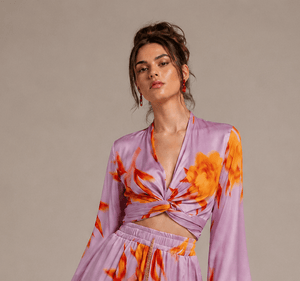 Twist - Front Floral Top – Rosa - ELLY