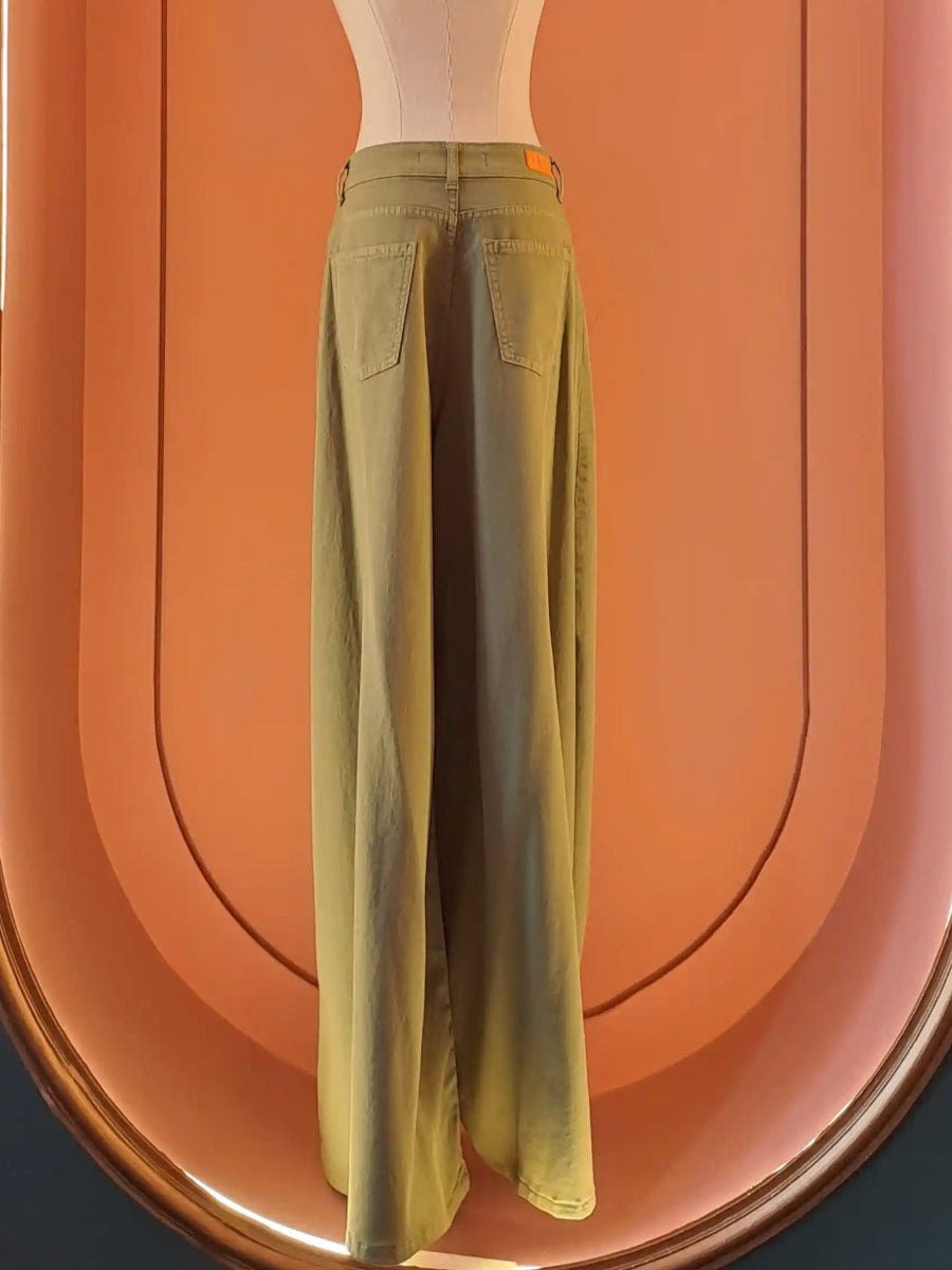 VerdeSalvia Wide - Leg High - Waisted Pants - ELLY