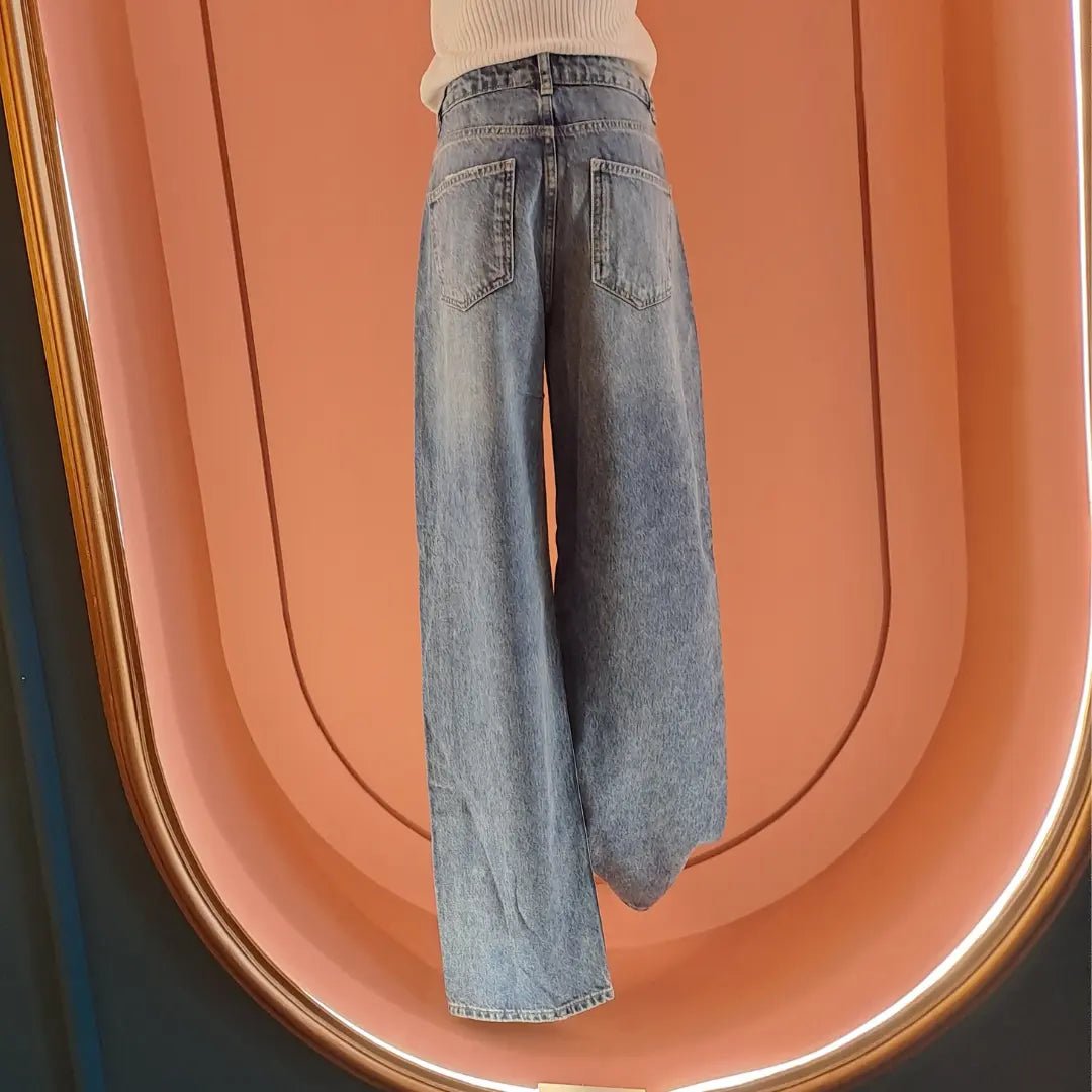 Vintage Indigo High - Waist Wide - Leg Jeans - ELLY