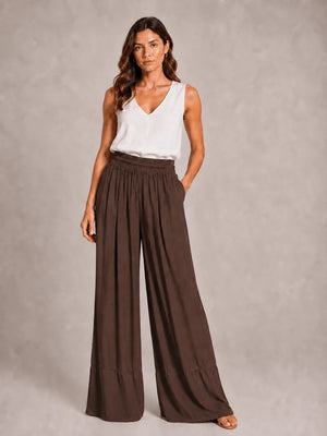 Wide - Leg Pants – Chocolate - ELLY