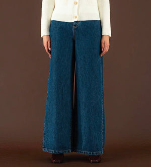 Wide - Leg Raw Denim Jeans - ELLY