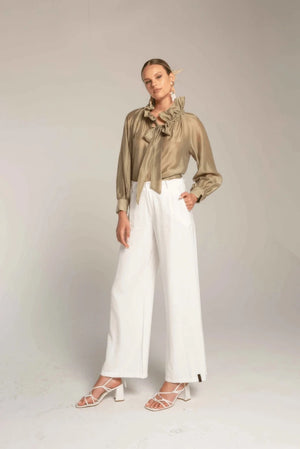 Wide - Leg Tailored Pants - ELLY