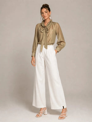 Wide - Leg Tailored Pants - ELLY