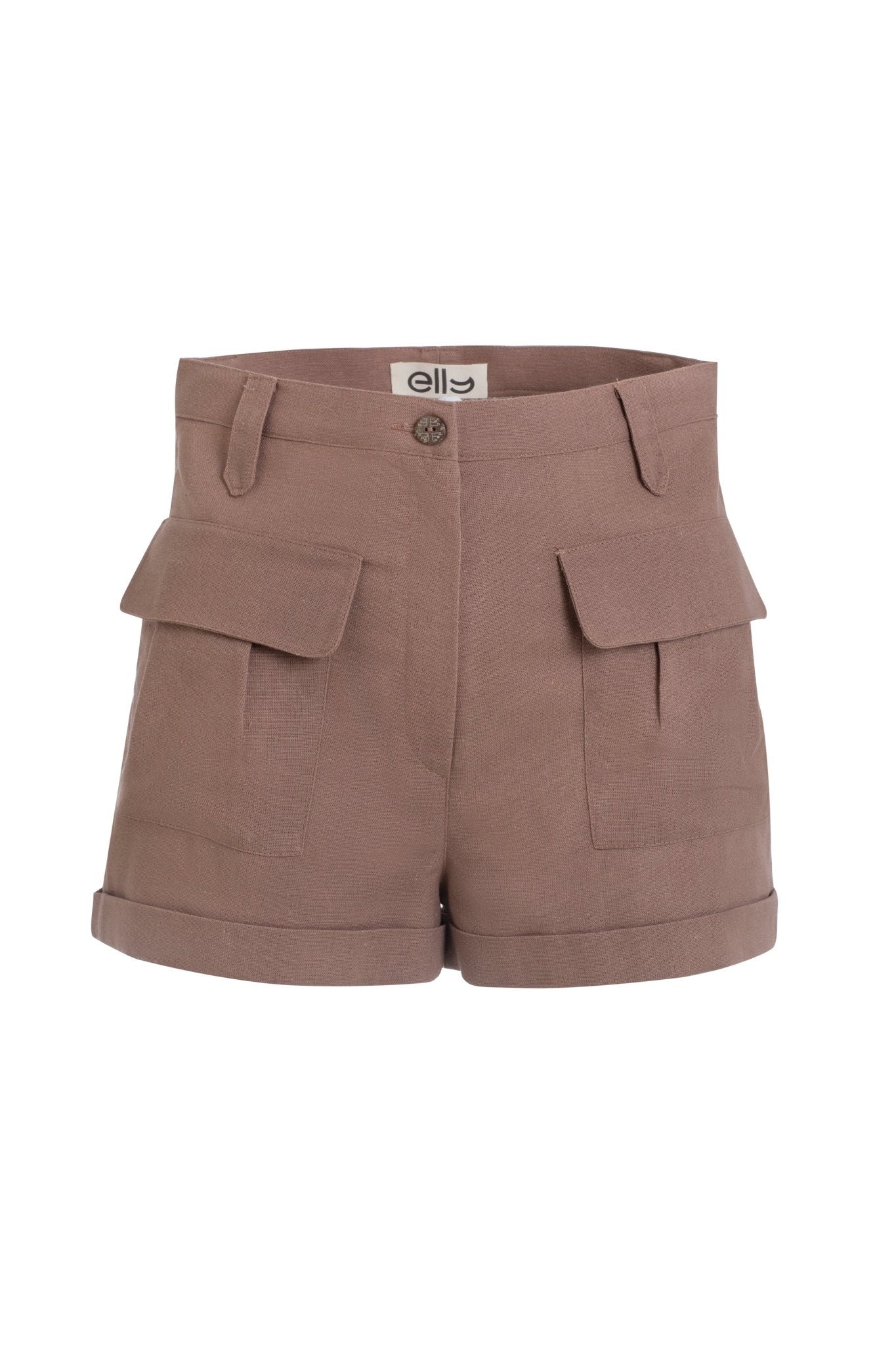 Beige Linen Shorts - ELLY
