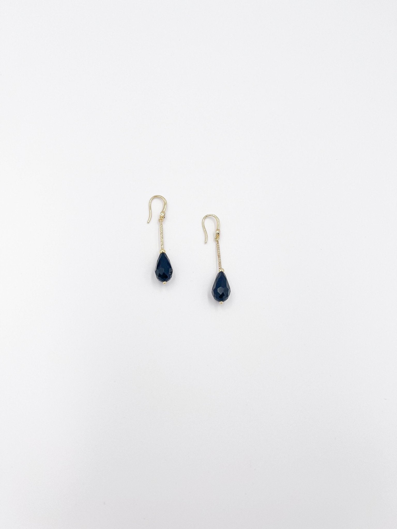 Black Preciosa Czech Crystal 18 Karat Gold-Plated Brass Earrings - ELLY