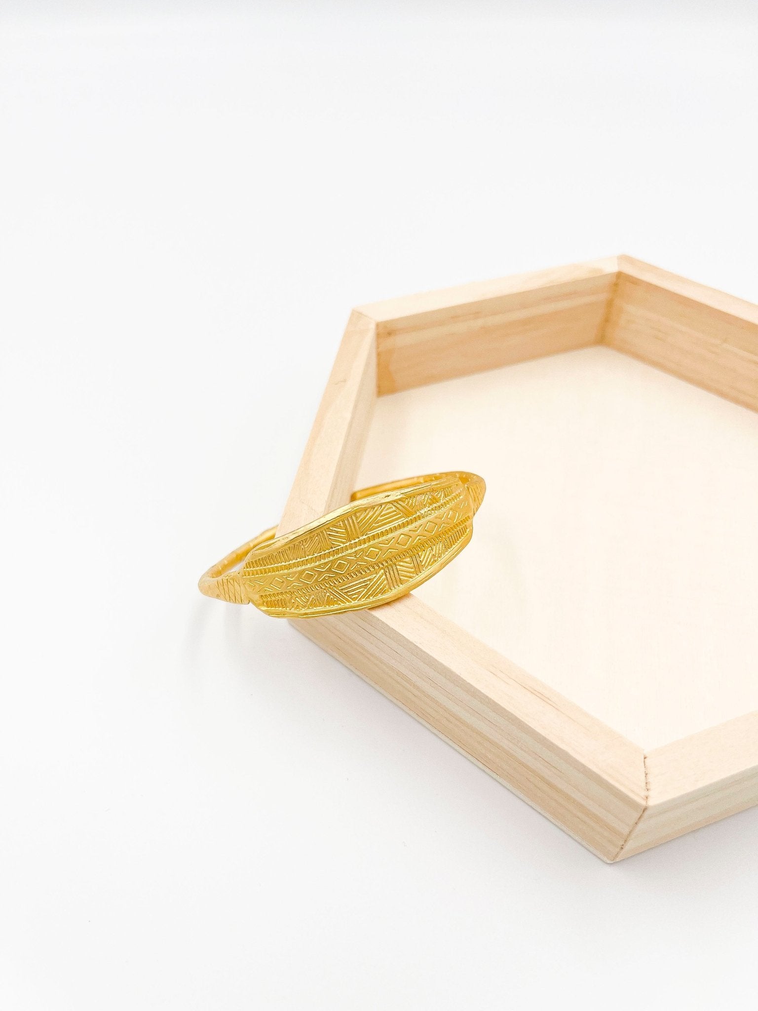 Copper bracelet coated in gold rhodium - ELLY