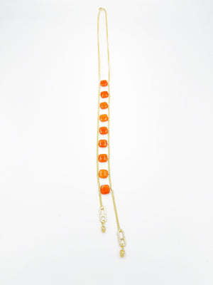 Jade Necklace, gold plated 18 karat - ELLY