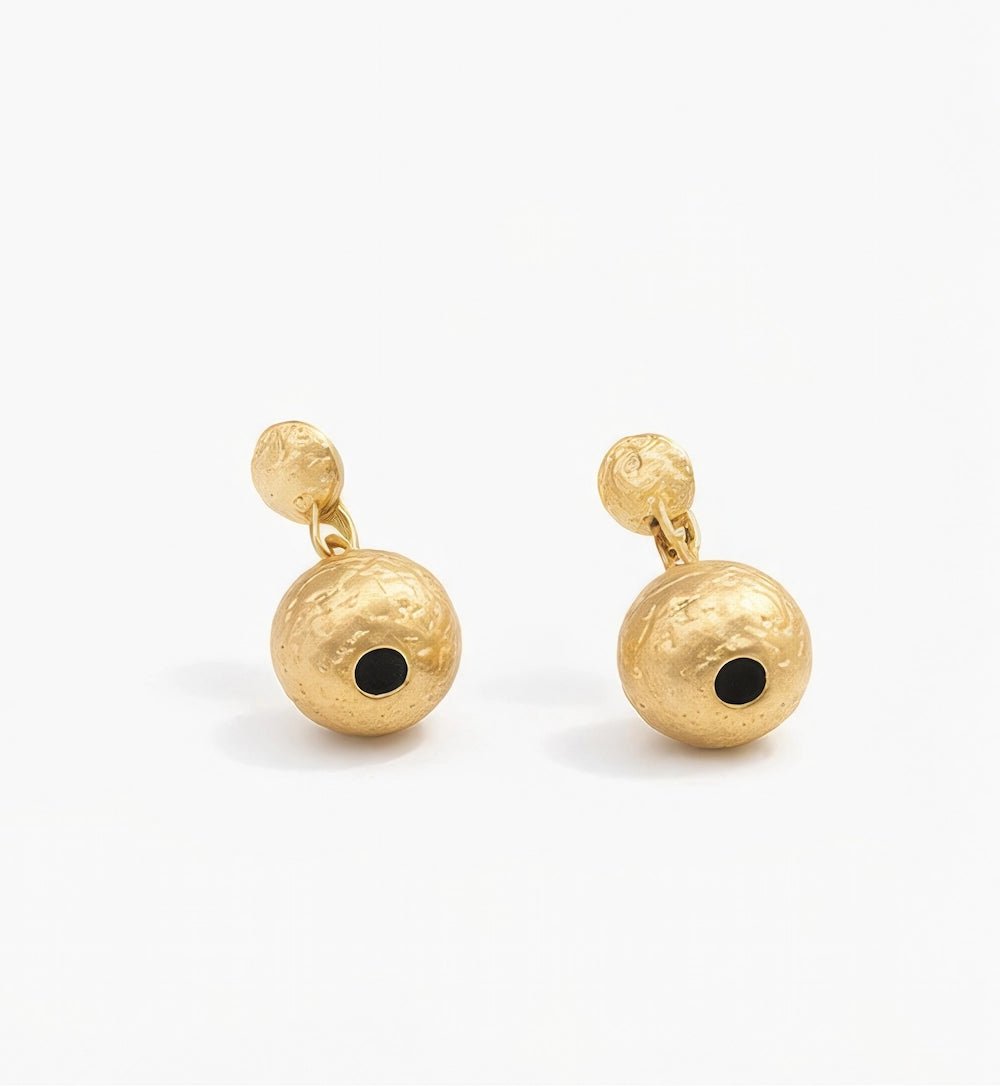 18 karat gold plated copper earrings earrings - ELLY