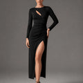 Nero Asymmetric Cut-Out Maxi Dress