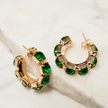 Emerald Royale Crystal Hoop Earrings